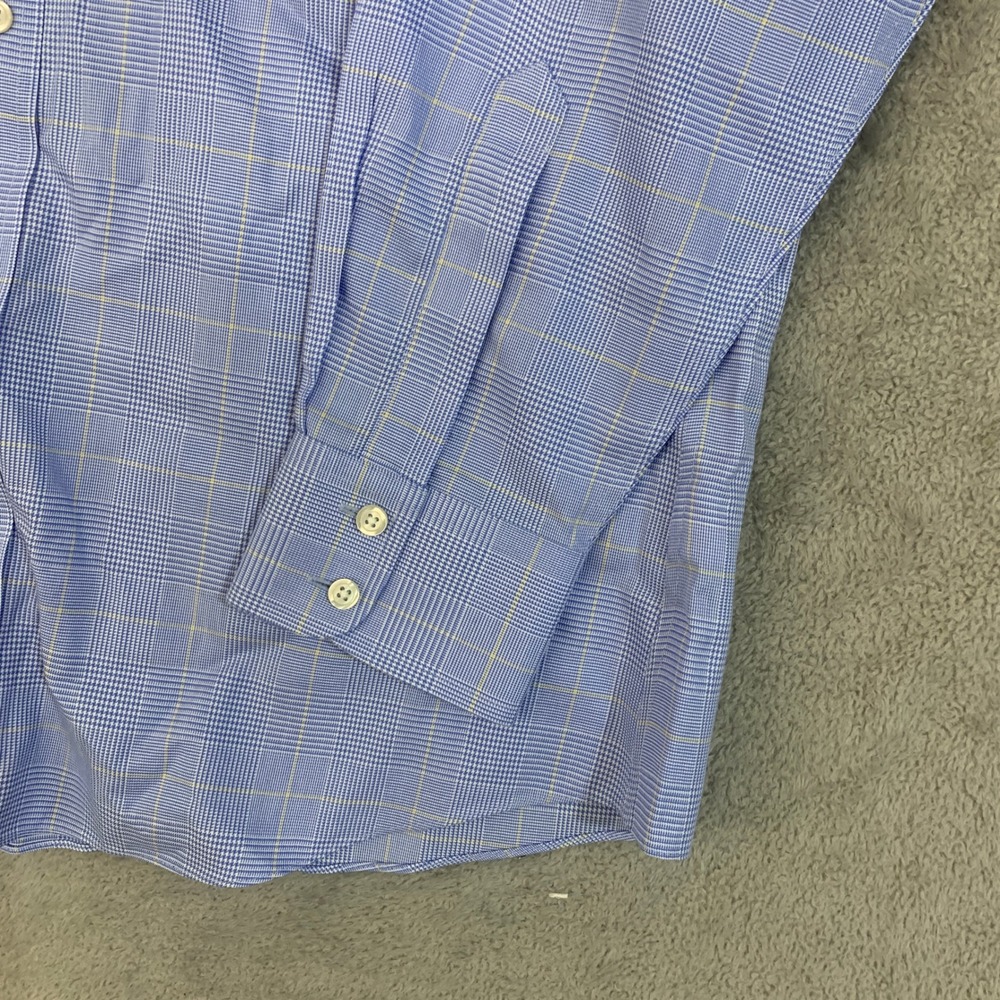 NWOT Charles Tyrwhitt Men's 16.5 Blue Cotton Plaid Slim Fit Dress Shirt - Picture 8 of 10